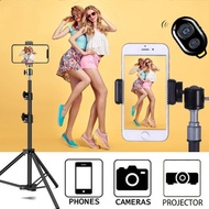 Portable 210cm Tripod Adjustable Stand Live Camera Selfie Tripod Phone Holder 2.1m K3 wth Bluetooth 