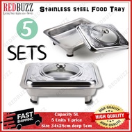 REDBUZZ 5 SETS 34x28 BUFFET EMBOSSED / BUFFET TRAY SET / BUFFET FOOD TRAY / SERVING TRAY /FOOD PAN K