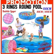 ~Ship From KL~ 3 Rings Inflatable Swimming Pool Kolam Renang Budak Kolam Mandi budak Renang Bulat 3r