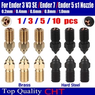 For Nozzle Ender 3 V3 SE NOZZLE CHT Brass Hard Steel Nozzle 0.2 0.4 0.6Mm For Ender 7/Ender 5 S1