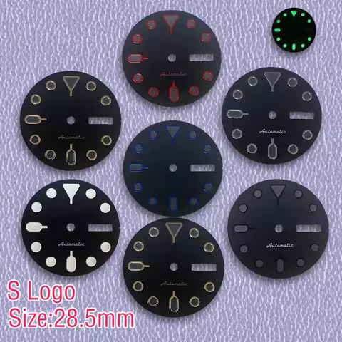 sell well New 28.5mm SS Logo NH36 Dial Green Luminous SKX007 Dial Fit 4R36 Japanese Movement Watch M