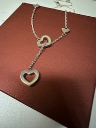 Tiffany & Co. Elsa Peretti Open Heart Lasso Necklace 銀色心形Y形項鍊