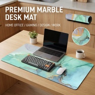 Desk Mat 80x30cm Big Marble No Slip Easy Clean for Office Home WFH Gaming Desk Study Work Gamer Mous