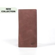 camel active Men Long Wallet Leather 12 Card Compartments Brushed Irregular Shades Finished Brown LW3B34SB3#BRN