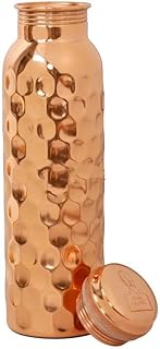 Art Of Creation Copper Water Bottle - 34 Oz Extra Large - A Diamond Cut Ayurvedic Pure Copper Bottle For Drinking - Drink More Water And Get More Health Benefits Immediately