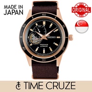 [Time Cruze] Seiko SSA426J Presage 60’s Style Automatic Open Heart Japan Made Nylon Band Black Dial Men Watch  SSA426J1