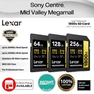 Lexar Professional 1800x SD Card UHS-II Card GOLD Series | 4K V60 U3 270MB/s (64GB / 128GB / 256GB )