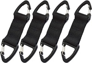 Bytiyar 4 pcs 4.72 inches Double Plastic Triangle Tactical Nylon Belt Clip Molle Hooks Key Holder Carabiner Buckle Keychain