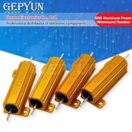 【♚】1pcs 50W Aluminum Power Metal Shell Case Wirewound Resistor 0.05 0.1 0.5 1 2 6 8 10 20 200 500 75