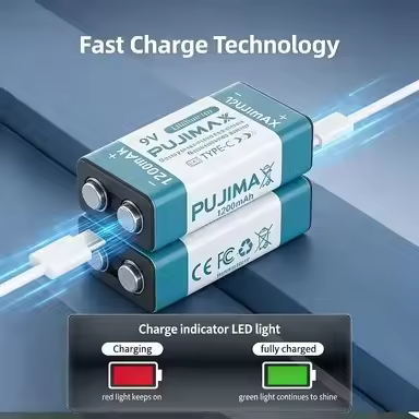 Hotsale USB 9V Rechargeable Battery 1200mAh Type-C Rechargeable 9V Li-ion Battery for Helicopeter Mo