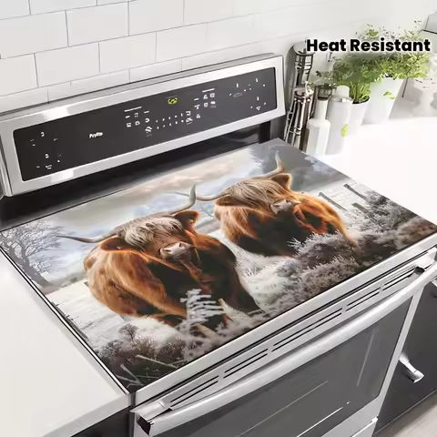 Highland Cattle Dishwashing Mat with Water Heat Resistance Kitchen and Dining Decoration Protection 