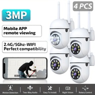 4PCS 3MP CCTV 360° Camera Wireless Security Home | 5GHz&2.4GHz WiFi | USB-Powered | Night Vision
