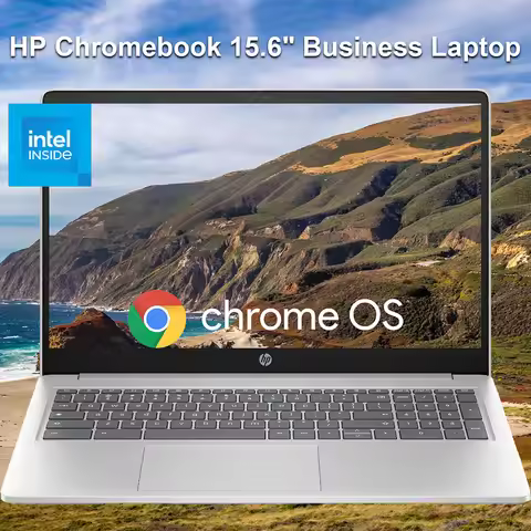 HP Newest Chromebook 15.6" Laptop,Intel Processor N200,8GB LPDDR5 RAM,320GB Storage(64GB eMMC+256GB 