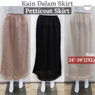 Petticoat Skirt Panjang 24"/26"/28"/30"/36"/36"(2XL) Inner Skirt Kain Dalam Wanita Plus Size Sahzzo