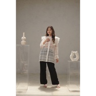 DD3 - Khais Couture Women's Casual Plain Lace Collar Long Sleeve Blouse