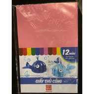 A4 size 12-color handmade paper - 2 taps - beautiful glossy paper, bright colors