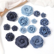 1Pc 3.5/4.5/5/7/7.5CM Denim Fabric Flowers Denim Craft Fabric Flowers Decorative DIY Craft Supplies 