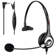 Phone Headset 2.5mm with Microphone Noise Cancelling & Mute Switch, Comfort Fit Telephone Headset fo