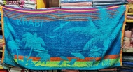 ผ้าขนหนูชายหาดทอลาย Thailand ช้าง แผนที่ประเทศไทย ผ้าเช็ดตัวผืนใหญ่ ผ้าลายไทย ขนาด 34x64 นิ้ว Frolina