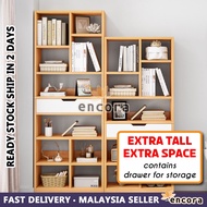 Encora Wooden Cabinet Rak Buku Kayu Storage Rack Bookshelf Kabinet Utility Shelf Rak Serbaguna Home Indoor Furniture 展示柜