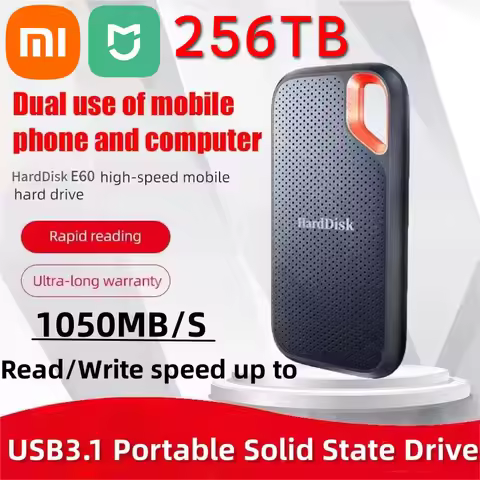 XIAOMI MIJIA Hard Disk Mobile SSD E60 1TB 2TB 256TB USB 3.1 HD External Hard for Laptop PS5 Mobile H