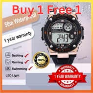Jam Tangan Lelaki Waterproof Watch Man Digital Watch For Men Sports Quartz Running Watches Military 