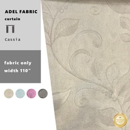 ADEL CASSIA Kain Langsir Blackout Bidang 110" Potong Meter Embossed Shiny Curtain Fabric (Langsir Corak Bunga Daun)
