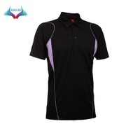 Baju Kolar Unisex - Sport Polo Tee QuickDry - OREN SPORT QD25 Black/Light Purple