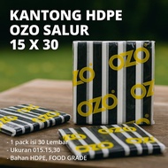 OZO Salur Hitam Putih Ukuran 015 x 15x 30 Kantong Kresek Plastik HDPE OZO