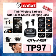 Awei TP97 Wireless Earbuds with Screen Bluetooth Earbuds Touch Screen Earbuds Awei Earphones