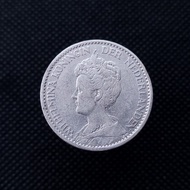 Uang Kuno Koin Perak Belanda 1 Gulden Wilhelmina Mantel 1913