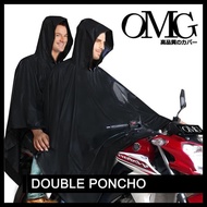 Raincoat OMG Motorcycle Rubber PVC DOUBLE Poncho RAINCOAT Pair - Gray