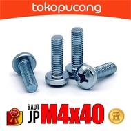 100pcs JP M4X40 mm Bolts M4x40mm Plus Screwdriver Bolts M4 x 40 mm