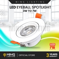 LED 3W 7W Recessed Eyeball Spotlight Downlight Home Lighting Room Ceiling Lights Down Light Lampu Siling Hiasan Rumah