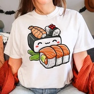 Sushi T-Shirt For Women Manga Style Cartoon 2000s Graphic Clothing Harajuku Fashion With Unity