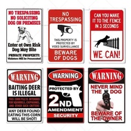 Warning Signs Beware of Dogs Tin Sign Danger Fierce Dog Park House Metal Sign Wall Panel Vintage Pla