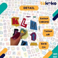 Stiker Huruf Aesthetic Alphabet Kapital Kecil Angka Retro Untuk Dekorasi