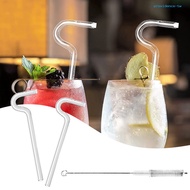 【providence】Drinking Straw with Free Cleaning Brush Removable Plug Reusable Flute Style Design Engag