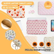 HIJAU Sleeve Pouch Cover Bag Pillow Case Ipad Tab Tablet Macbook Air Pro Laptop Asus Acer Lenovo HP Huawei Samsung 11 12 13 14 15 inch Flower Love Motif Pink Green Soft Green Pink Red Cute Cute Korean Model