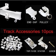 10pcs Track Rail Accessories Curtain Runner Pulley Metal Side Mounting Bracket Fixed Top Clamping Rail End Cap  SG8B1