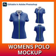 Mockup Polo Collar Women - Polo Perempuan - Shirt Mockup | Photoshop (PSD)
