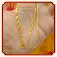 สร้อยคอทองคําแท้แท้ 18k กระดูกงูหัวเข็มขัด M เครื่องประดับชายและหญิงยาว 45 ซม