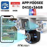 FNKvision YOOSEE กล้องวงจรปิดแสดงผล3หน้าจอ กล้องวงจรปิด Full HD 18MP กันน้ำIP67 กลางคืนภาพเป็นสี ติด