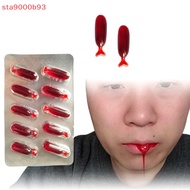 {Q9uvy6tt4c} 10 Fake Blood Pills Vampire Blood Capsule Toys Horror Fun Toys New Halloween Prank Toys