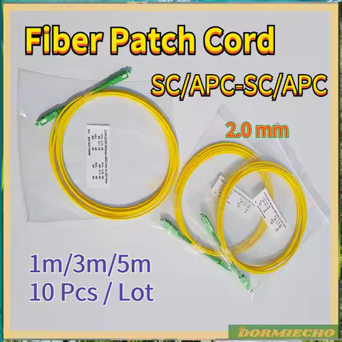 10pcs SM 9/125um PVC SC-APC Or SC-UPC Fiber Patch Cord Cable Simplex 3.0mm 1m 3m 5m FTTH Jumper High