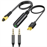 (REYBM)3.5mm to SPDIF Audio Converter Analog to Digital Audio Adapter 3.5mm Aux to Optical Cable for