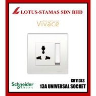SCHNEIDER VIVACE KB113LS 13A UNIVERSAL SOCKET - WHITE