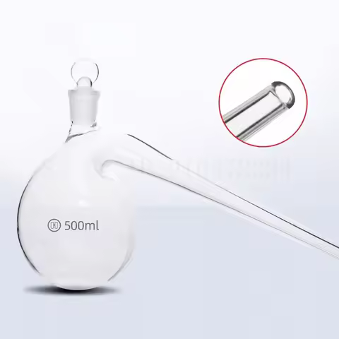 Lab Glass Retort Distillation Flask Retort Bottle with Curved Neck