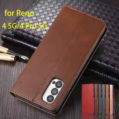 Leather Case for OPPO Reno 4 Pro 5G / Reno4 5G Flip Case Card Holder Holster Magnetic Attraction Cov