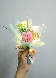 [Ready Stock] Christmas new year Sales Discount promotion rocher chocolate carnation flower bouquet 